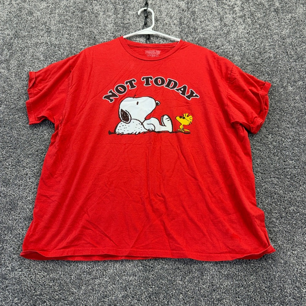 Peanuts T Shirt Mens Extra Large Red Snoopy Not Today Graphic Cotton Tee XL